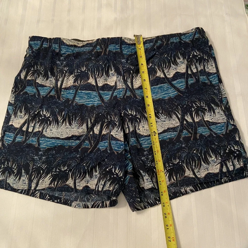 Vtg Speedo Mens‎ Swim Trunks L Hawaiian Mesh Lined Drawstring